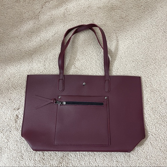 Faux leather casual tote
